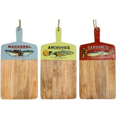 Add rustic charm to your kitchen with this 50cm Tin Fish Enamel Chopping Board