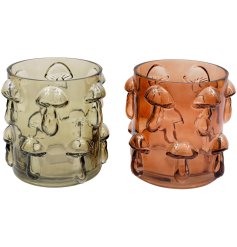 Add rustic charm to your space with this mushroom embossed vase