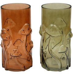 a tall embossed 3d mushroom vase