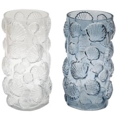 Add a touch of seaside charm with this Embossed Shells Vase