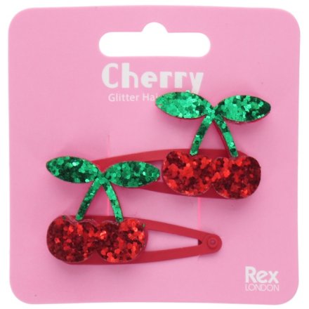 Brighten your style with these sparkling Cherry Glitter Hair Clips full of charm and shine!
