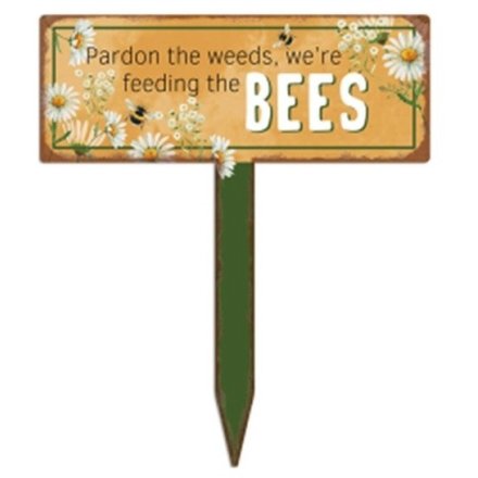 Pardon The Weeds Metal Stake, 23cm