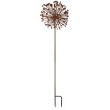 A rustic Allium flower stake made from metal. 