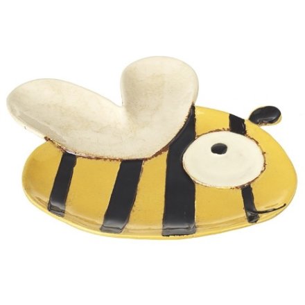 Ceramic Bee Plate, 22.5cm