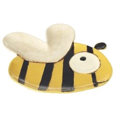 A charming decorative plate in the shape of a bee.