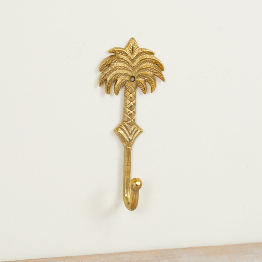 17cm Gold Palm Tree Wall Hook