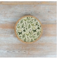 Add a touch of nature to your table with this elegant Fern Wood Platter.
