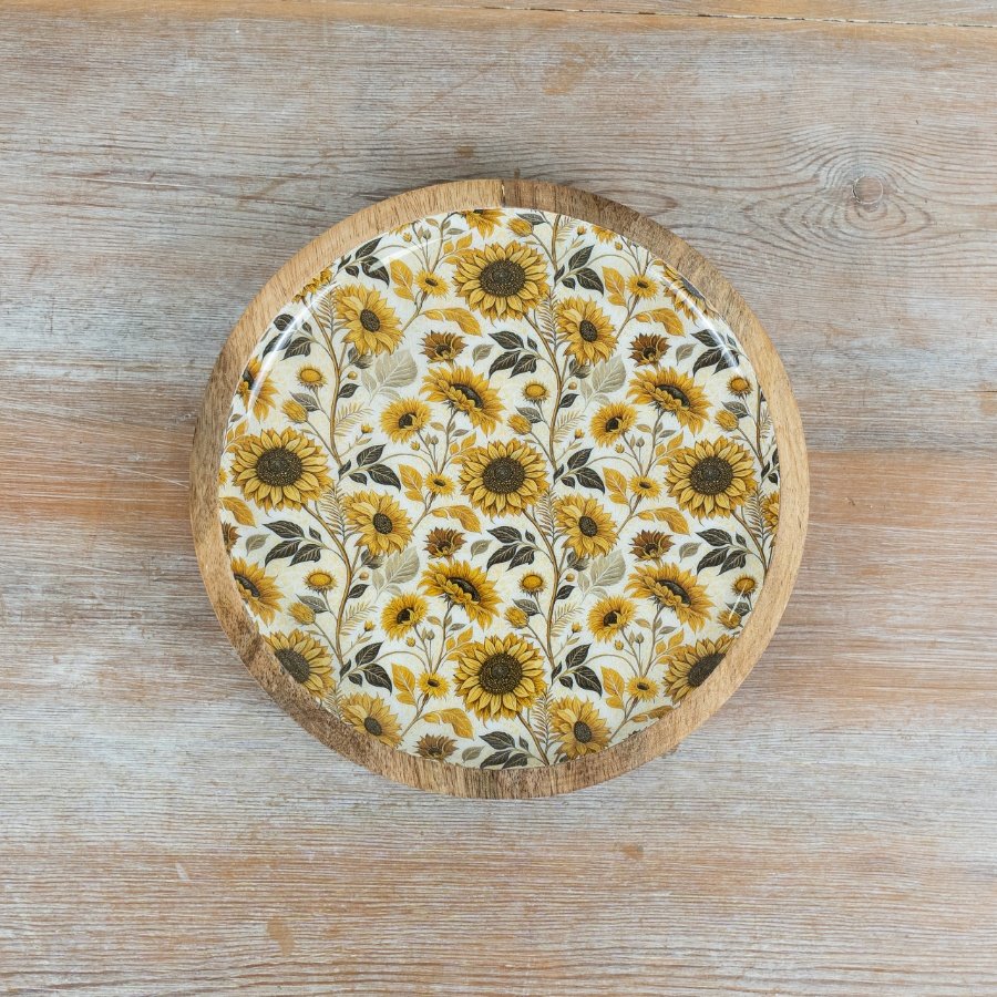 Chic round enamel plate with a sleek design.