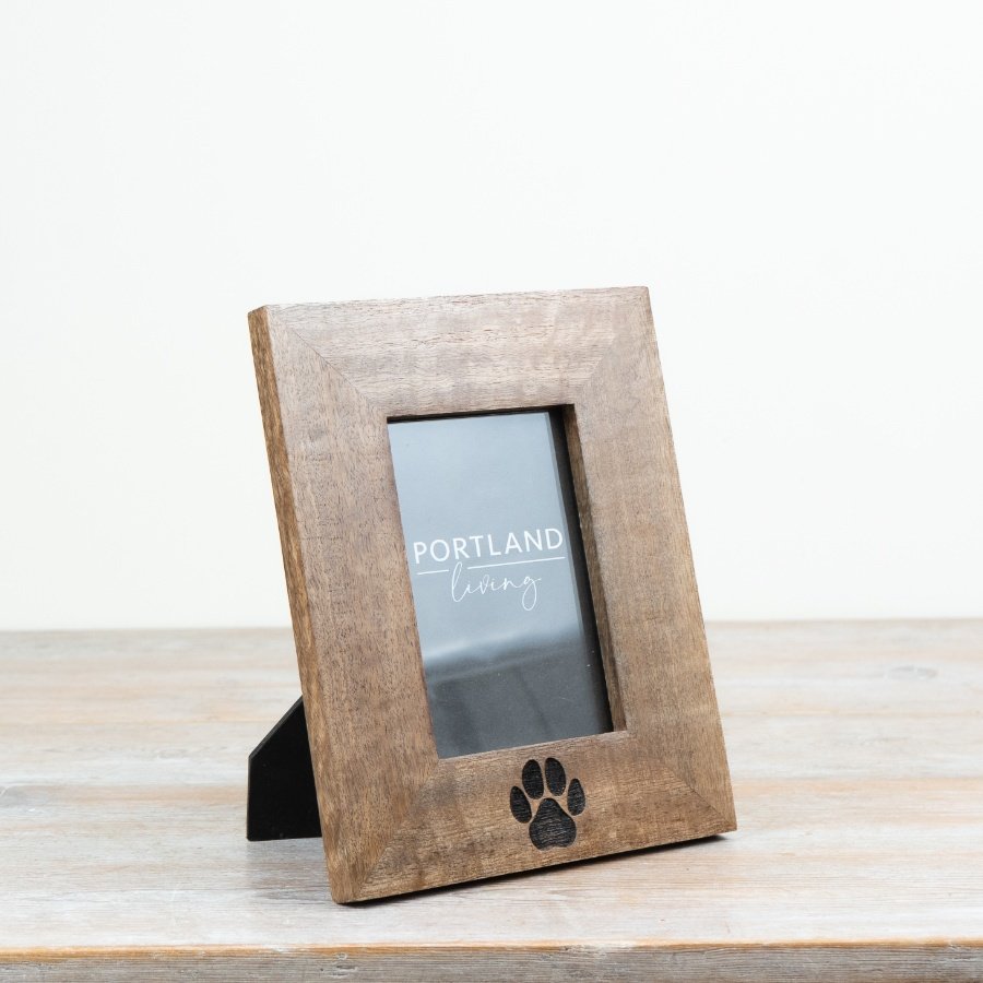 Wood 6x4" Paw Print Picture Frame