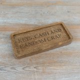 View Keys Cash & Random Crap Tray, 23cm Details Elegant polished brown wood trinket tray perfect for organising keys and small treasures
