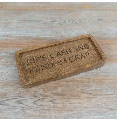 Sleek brown wood tray ideal for neatly storing keys and small keepsakes with style and elegance.