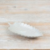 A elgant white porcelain leaf-shaped plate