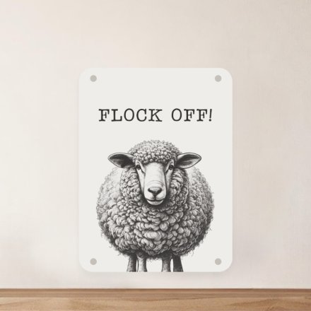 20cm Sheep Flock Metal Sign