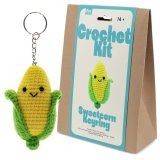 Create your own charming sweetcorn keyring with the Crochet Keyring Kit 
