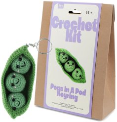 a fun peas keyring crochet kit 