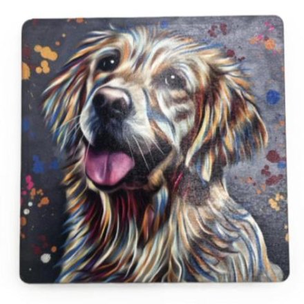 10cm MDF Golden Retriever Coater