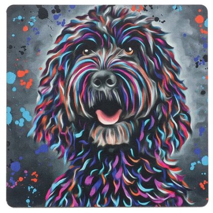 10cm Black Cockapoo MDF Coaster