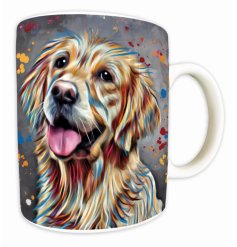 Enjoy every sip with our stylish Aquamarine Golden Retriever Mug.