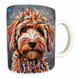 Sip in style with the Aquamarine Labradoodle Mug by Deborah Barker