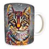 Enjoy your favourite brew in the charming Aquamarine Tabby Cat Mug