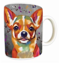 Enjoy your drink with the chic Aquamarine Chihuahua Mug.