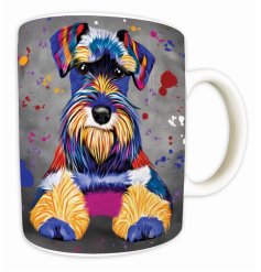 Find the ideal gift for dog fans with our Aquamarine Schnauzer Coffee Mug.