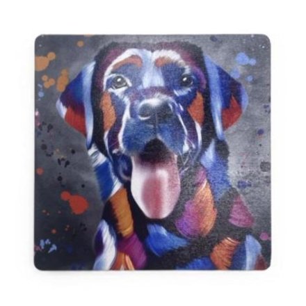 10cm MDF Black Labrador Coaster