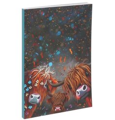 a stylish note pad with a colourful cover of a herd 