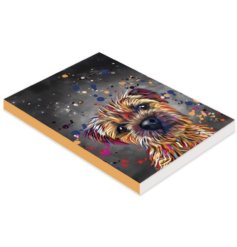 Capture your inspiration in style with the Aquamarine Border Terrier Notebook
