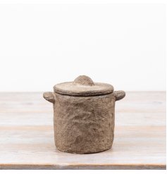 Add a touch of understated elegance to your space with this minimalist cement pot vase set