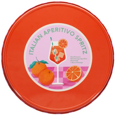a fun round Aperitivo Spritz serving tray
