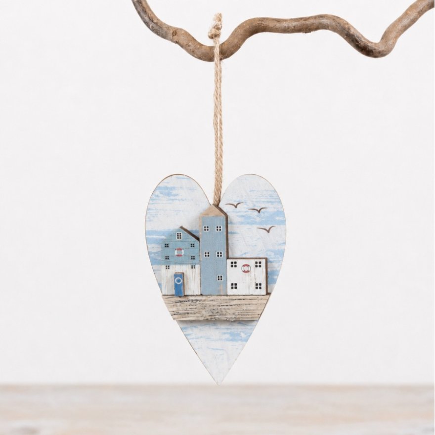 2A Heart Coastal Decorations, 10cm 