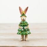 a small resin rabbit in a xmas tree decoration 