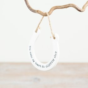 Enhance your home’s charm with this delicate porcelain hanging hoof decoration.