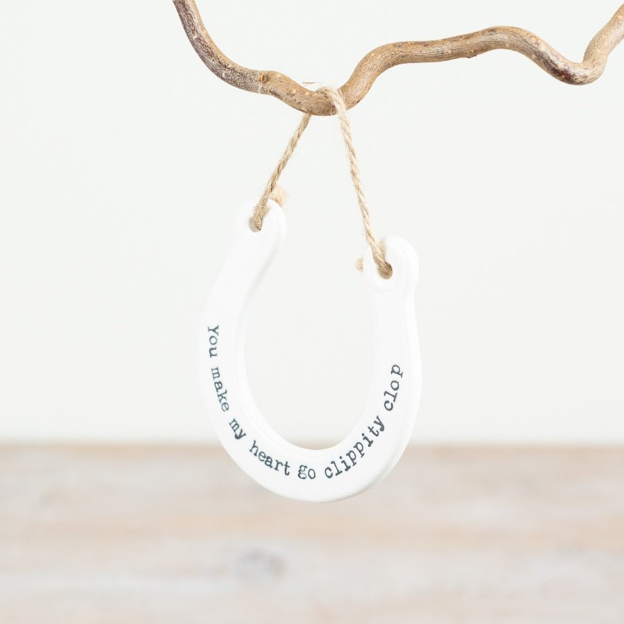 Enhance your home’s charm with this delicate porcelain hanging hoof decoration.