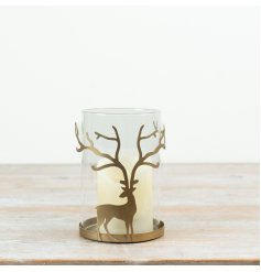 a stylish metal stag design candle holder 