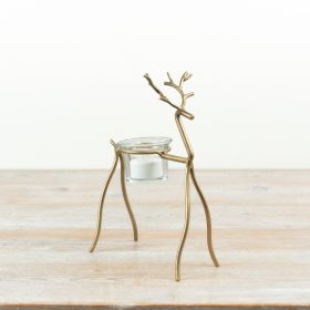 Adorable candle holder designed like a festive reindeer.