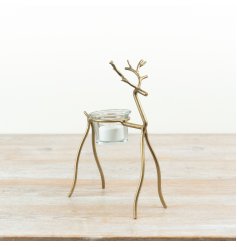 Delightful candle holder featuring a whimsical reindeer design.