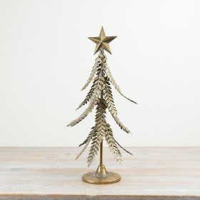 Add refined metallic detail to festive collections with this decorative metal Christmas tree.