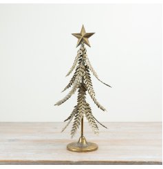 Enhance decor with this stylish metal ornament shaped like a Christmas tree.