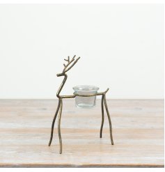 A minimalist and stylish reindeer t-light holder.