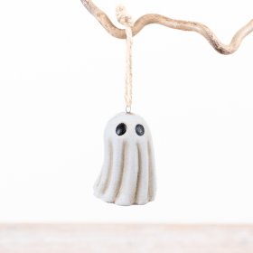 Add spooky charm to Halloween with this cute White Happy Ghost decoration.