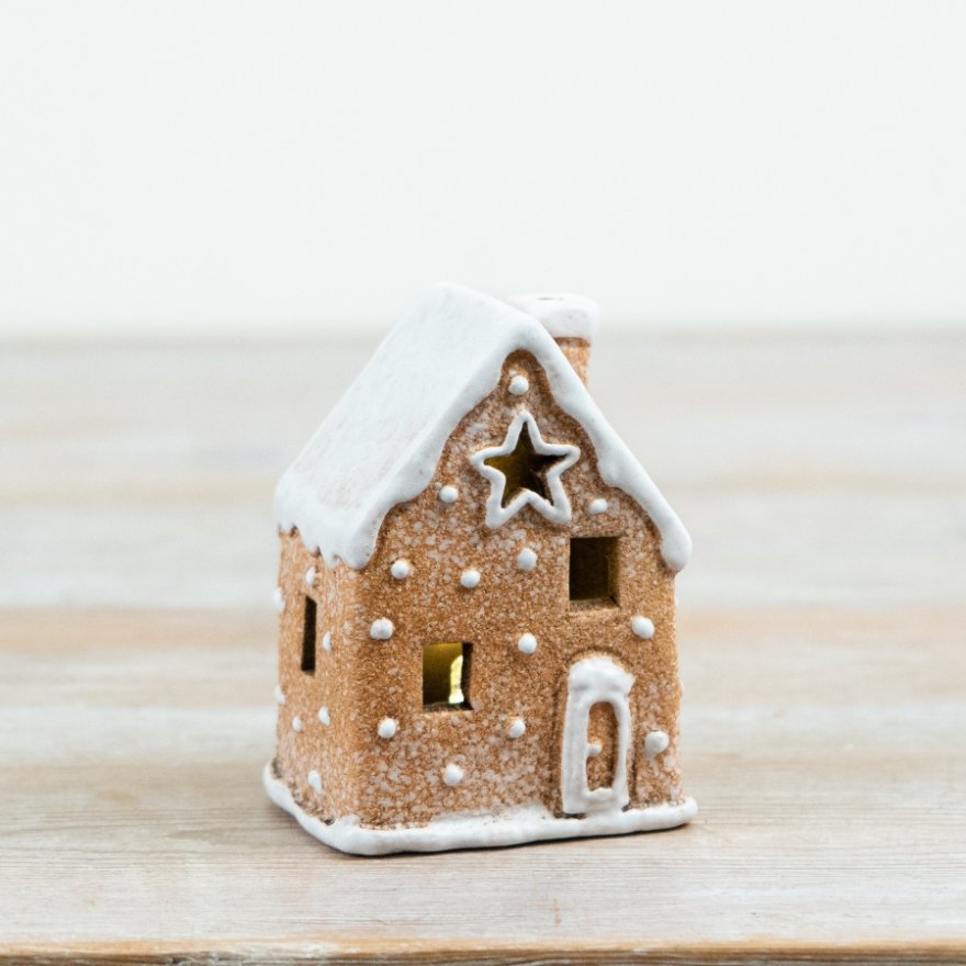 Light Up Gingerbread Cottage, 9.8cm