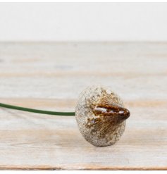 Bring natural woodland character to plant displays with this decorative brown chanterelle mushroom stake.