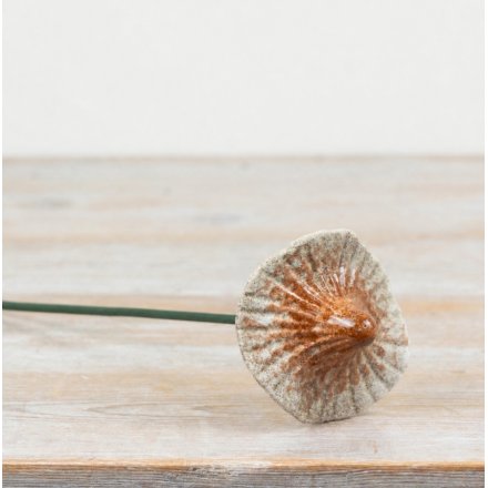 Add woodland charm to your garden with this decorative chanterelle mushroom stake.