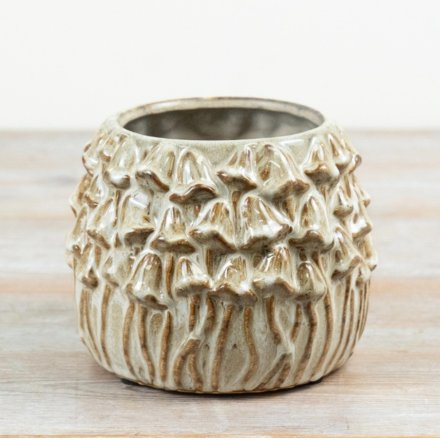 Stoneware Mushroom Pot, 19.5cm