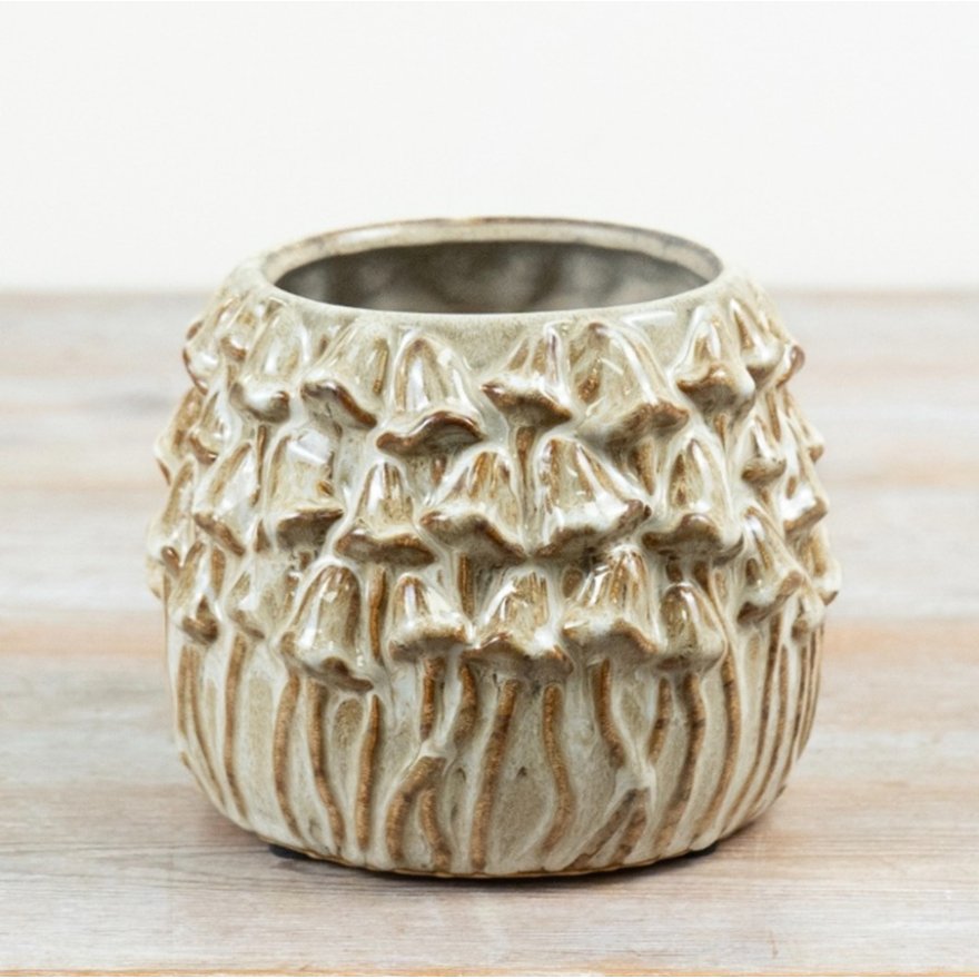 Stoneware Mushroom Planter, 19.5cm