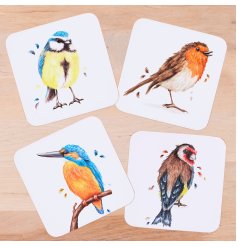 a lovely bird design coaster set 