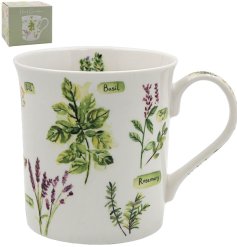 Sip in style with our Herb Garden Mug adorned with delicate herb illustrations