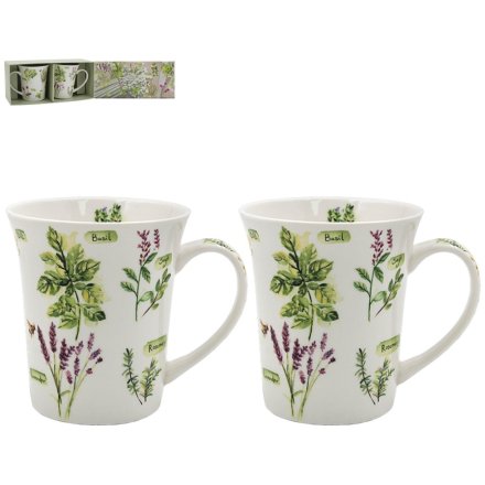 S/2 Herb Garden Mug, 12cm 